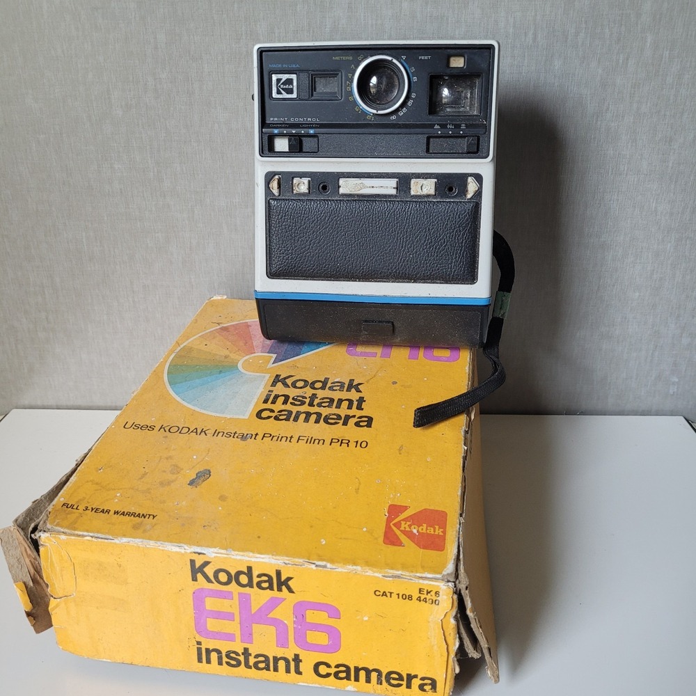 Vintage Kodak EK6 Instant Camera with Original Box Styrofoam Insert Prop Display